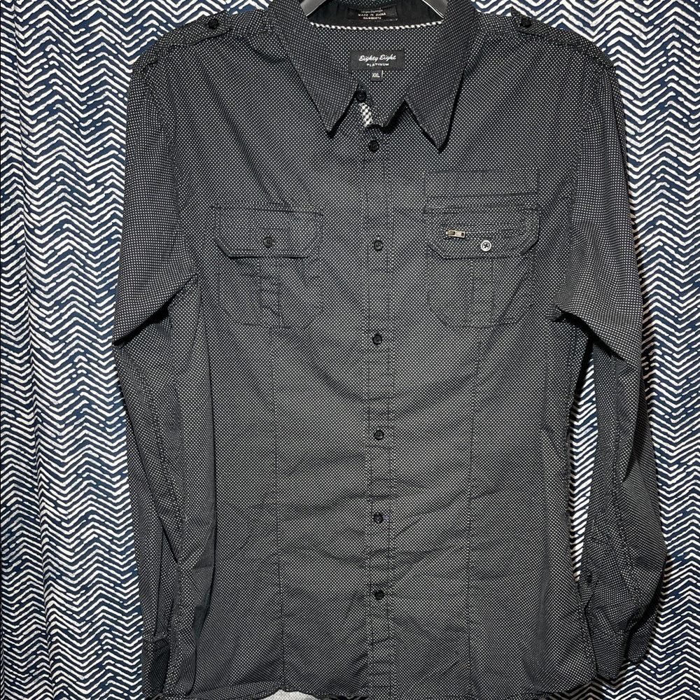 Eighty Eight Black and White Patterned Shirt 100% Cotton